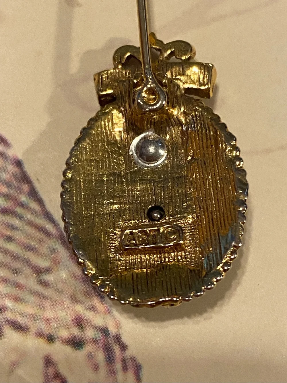 Vintage Signed ART Libra Zodiac Stick Pin Mid-Century Costume Jewelry